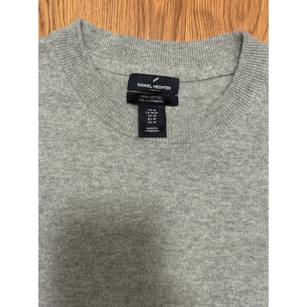 Daniel Hechter Sweater Mens Medium Cashmere Blend Gray Crewneck Pullover - Picture 3 of 13